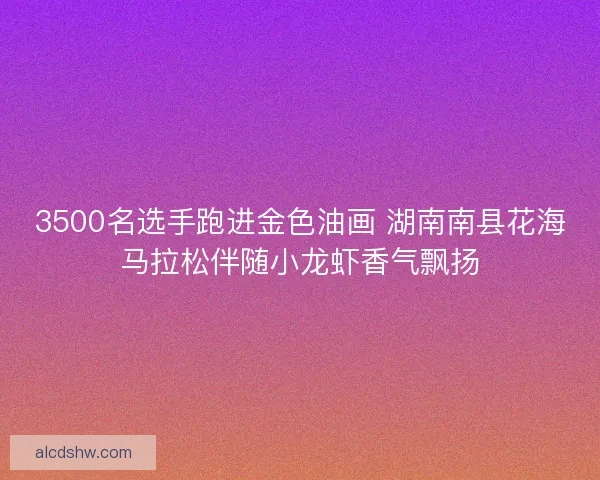 3500名选手跑进金色油画 湖南南县花海马拉松伴随小龙虾香气飘扬