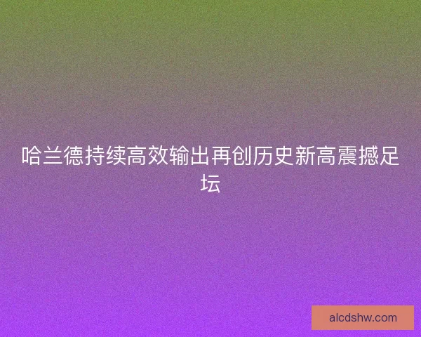 哈兰德持续高效输出再创历史新高震撼足坛