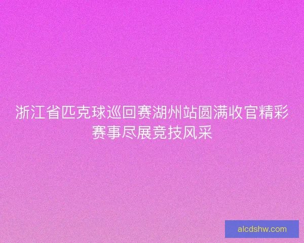 浙江省匹克球巡回赛湖州站圆满收官精彩赛事尽展竞技风采